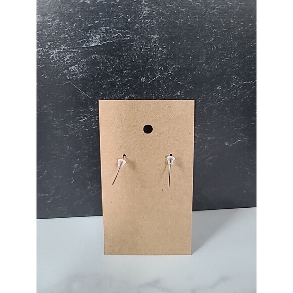 Polymer Clay Blue And Silver Floral Dangling Pierced Earrings New - Picture 9 of 10